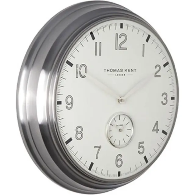 Thomas Kent Klok Timekeeper wit - zilver Ø48CM