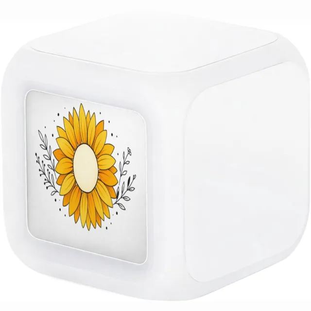 Mr Cadeautjes Digitale wekker - design Een rustige, luxe complimentprint met een centraal symbool e | cadeau Wit