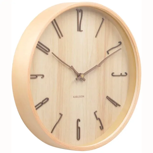 Karlsson Wandklok Rama - Lichtbruin - Ø30cm - Wandklok Modern