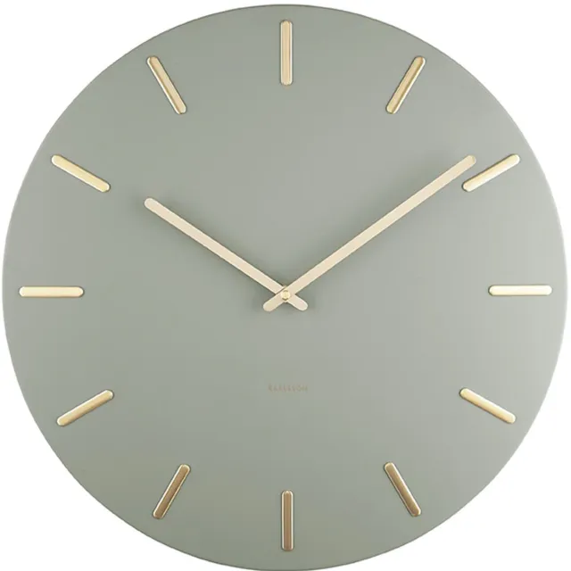 Karlsson Wandklok Charm - Jungle Groen met gouden wijzers - Ø45cm - Wandklok Scandinavisch