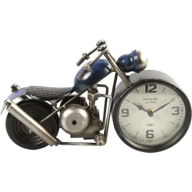 Countryfield Tafelklok Chopper donker grijs -L10,5 x B32 x H18CM Blauw Grijs