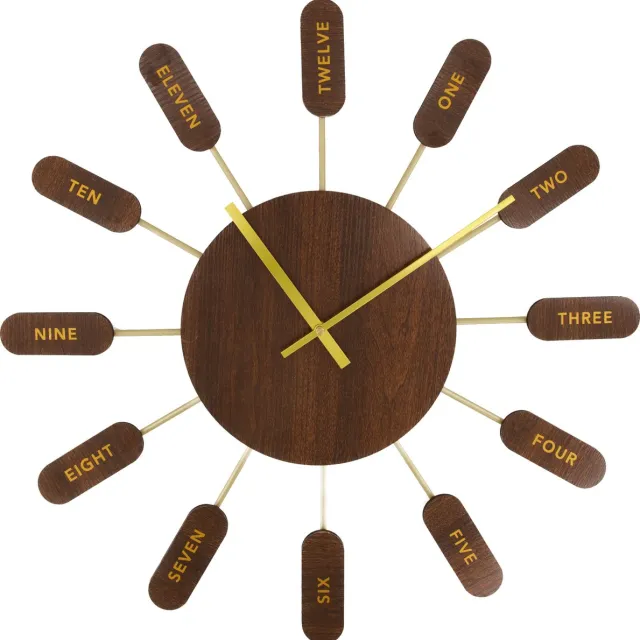 Dijk Natural Collections DKNC - Klok ijzer - 60x4cm - Bruin