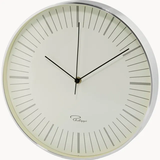 Philippi Wandklok Tempus Zilverkleurig