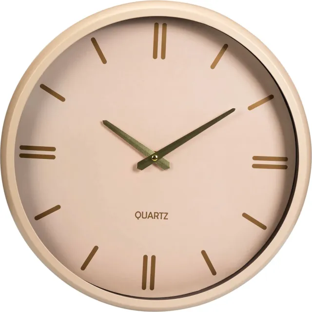 Home & Styling Collection Home Styling Collection - Wandklok EPOCH in crème kleur met metalen accent, 38 cm Beige