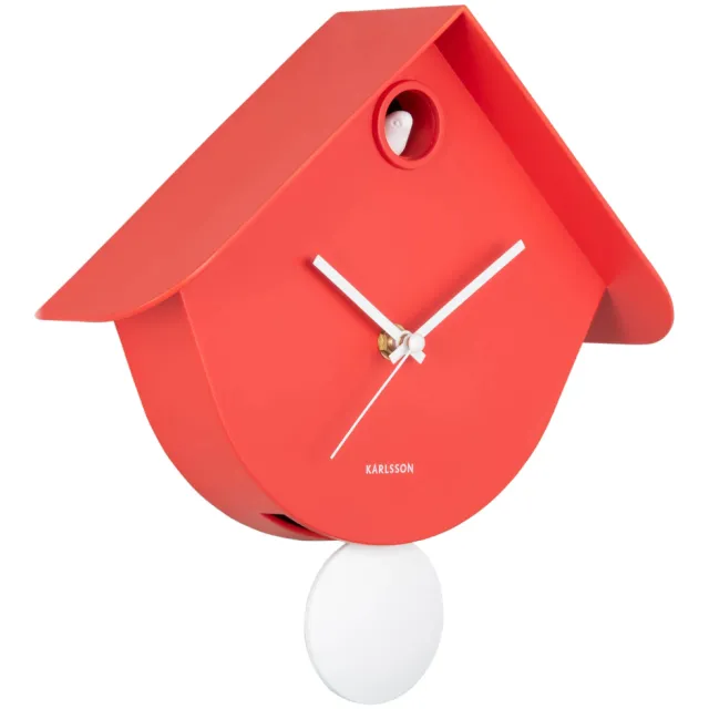 Karlsson Retro Cuckoo wandklok rood, foto 2