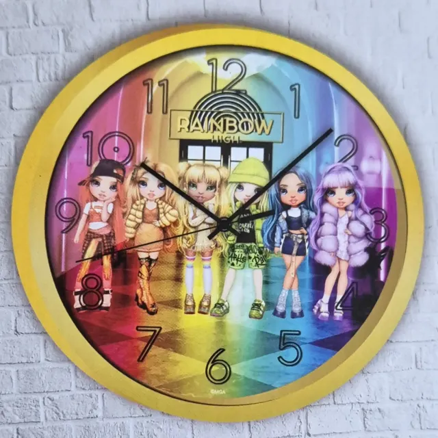 Rainbow High Super Style Ronde Wandklok - 24 cm Geel