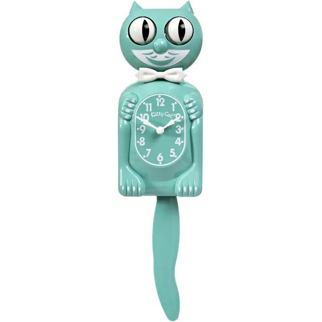 Kit Cat Klock Kit Cat Clock Ocean Waves kattenklok Turquoise