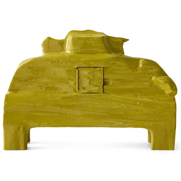 HKLIVING Teun Zwets houten tafelklok khaki, foto 2