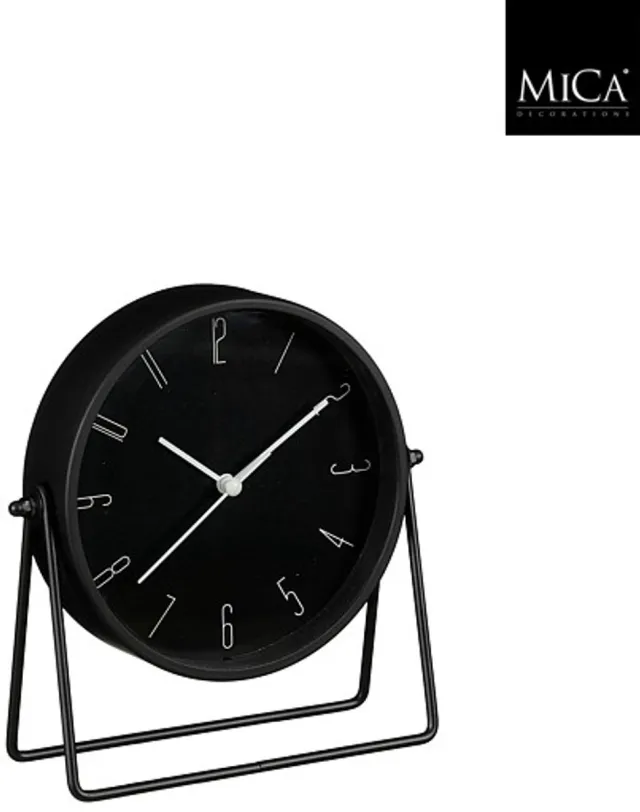 Mica Decorations Corky klok zwart - B6,5 x Ø18,5 cm