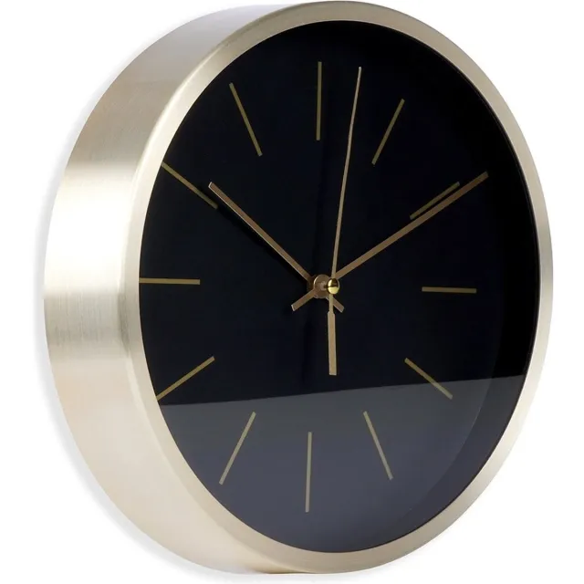 vilde Wandklok Zwart Gouden 25 cm - Uurwerk - Keukenklok - Wand - Muur - Klok