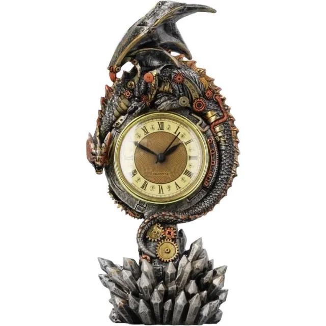 Nemesis Now Tafelklok Clockwork Reign - Steampunk Draak - Mantel Klok - Multicolor - 28cm x 13,5cm x 8,5cm