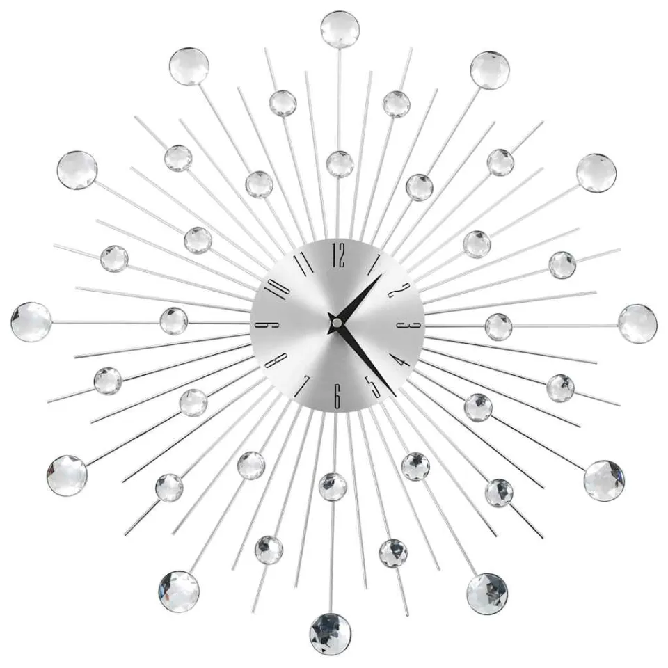 vidaXL Wandklok met quartz-mechanisme 50 cm modern ontwerp zilver, foto 3