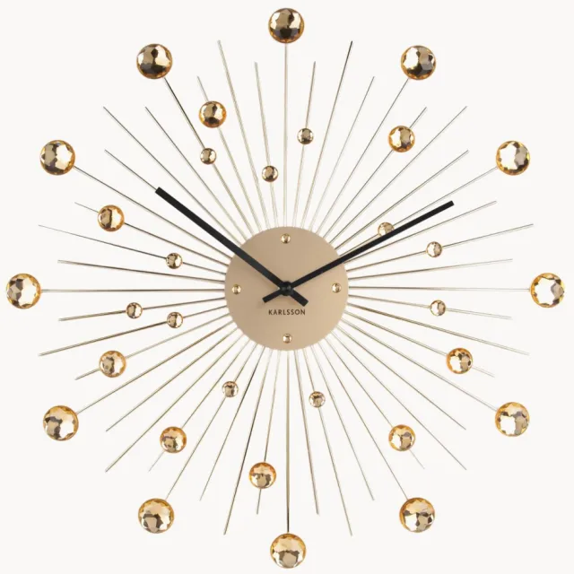 Karlsson Wandklok Sunburst Goudkleurig