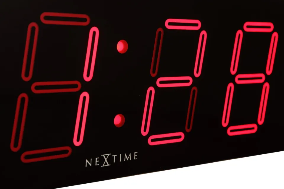 Nextime Wand-/tafelklok - 51,5 x 18 x 4,5 cm - kunststof - 'Big D' zwart, foto 7