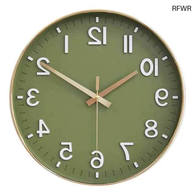 RFWR Stille wandklok 30 cm met Arabische cijfers - Modern decor voor woonkamer, keuken, kantoor en slaapkamer