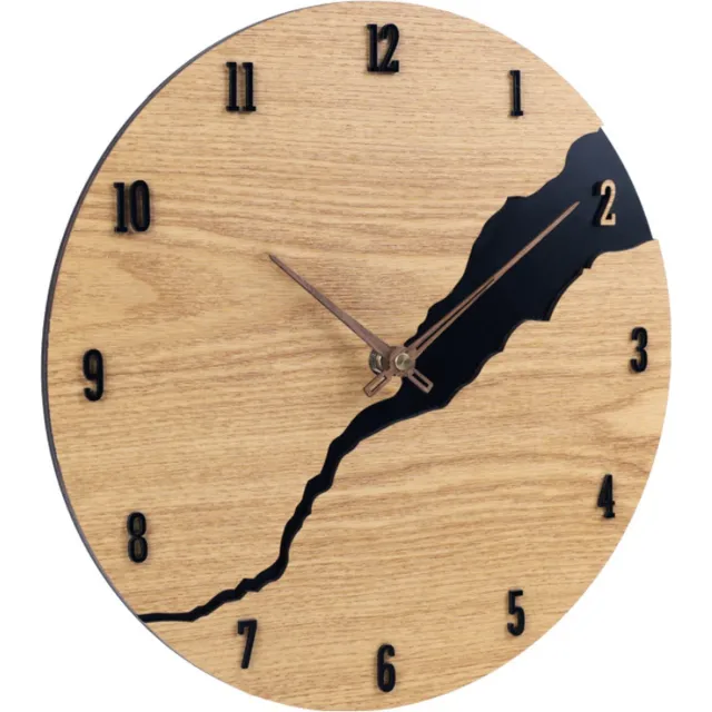 SensaHome Wandklok Marrakech - Moderne Ronde Klok met Cijfers - Scandinavisch Design met Hout - Ø30cm - Beige