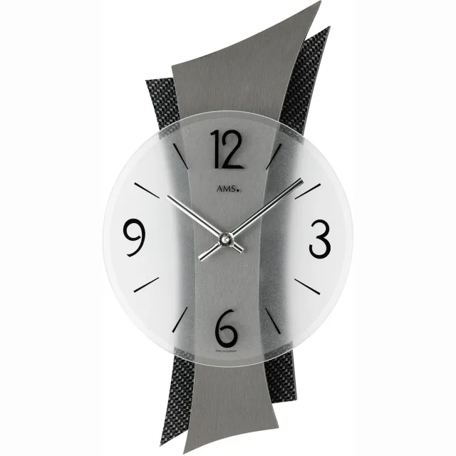 AMS wandklok met quartz-uurwerk Zwart