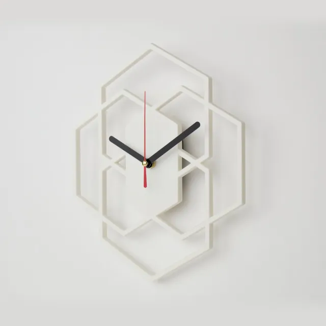 Home 3D Moderne Stille Wandklok Wit – Voor Keuken en Binnengebruik – Gemaakt en ontworpen in Nederland