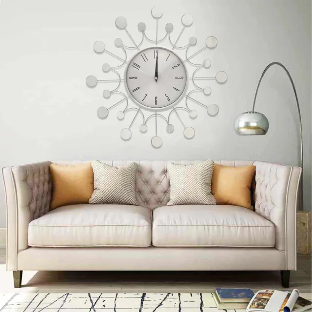 vidaXL Wandklok 40 cm metaal zilverkleurig, foto 2