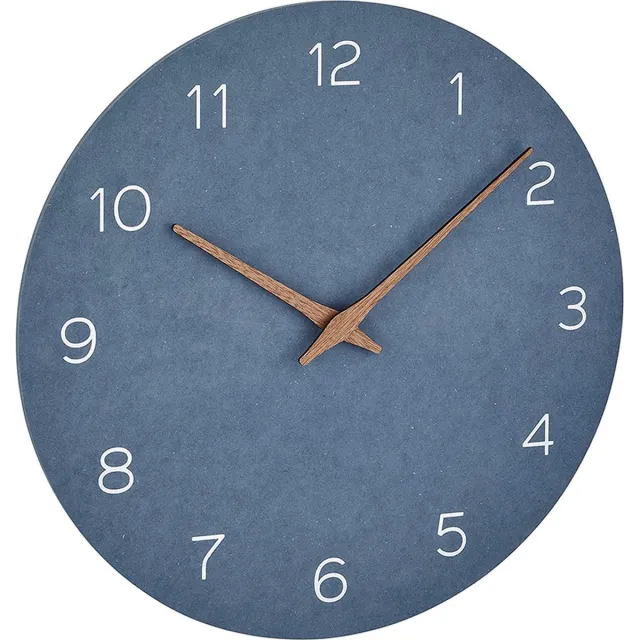 TFA Dostmann 60.3054.06 - Wandklok - Analoog - Rustig loopwerk - Houtlook - Hout - MDF - Duif Blauw - Bruin - 30 cm ø
