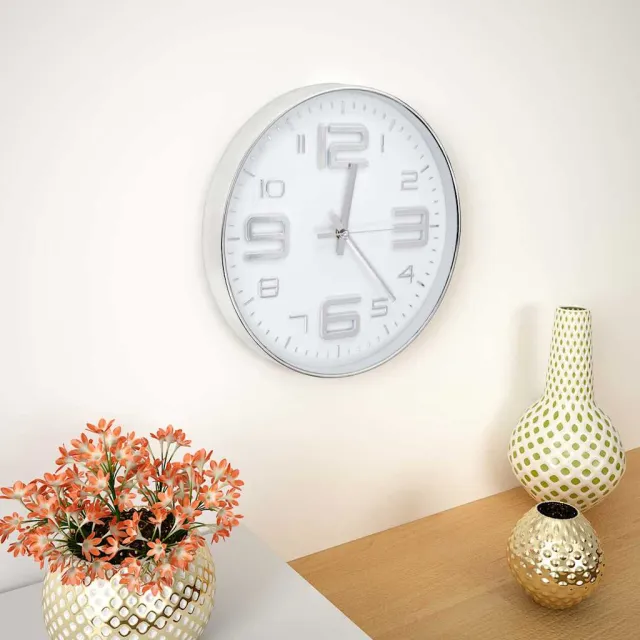 vidaXL Wandklok 30 cm zilverkleurig, foto 2
