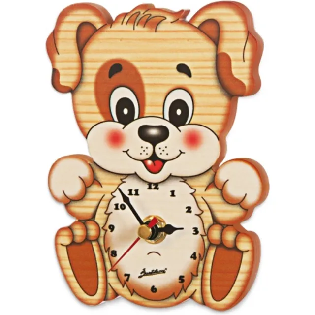 Bartolucci Muurklok hond hout | Bartolucci Multi colour
