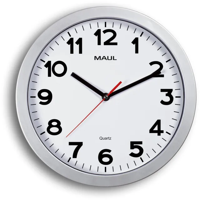 Maul MAULstep wandklok zilver wit