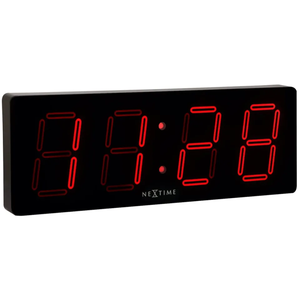 Nextime Wand-/tafelklok - 51,5 x 18 x 4,5 cm - kunststof - 'Big D' zwart, foto 3