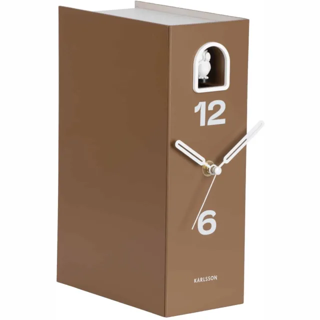 Karlsson Tafelklok Book Owl - Mokkabruin - 17.4x9.5x25cm - Scandinavisch