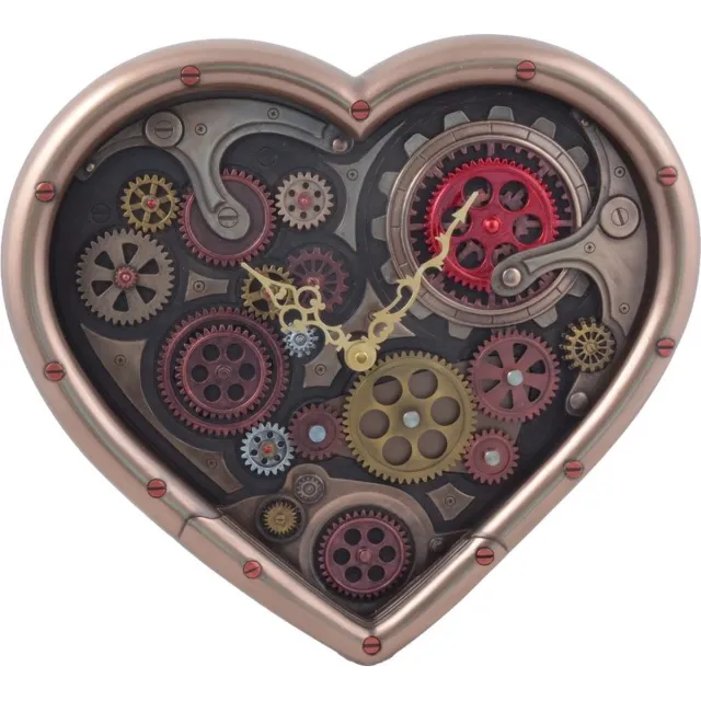 Veronese Design Boutique Trukado - Steampunk Hart Wandklok Time of Love - (hxbxd) ca. 37cm x 40cm x 6cm Brons