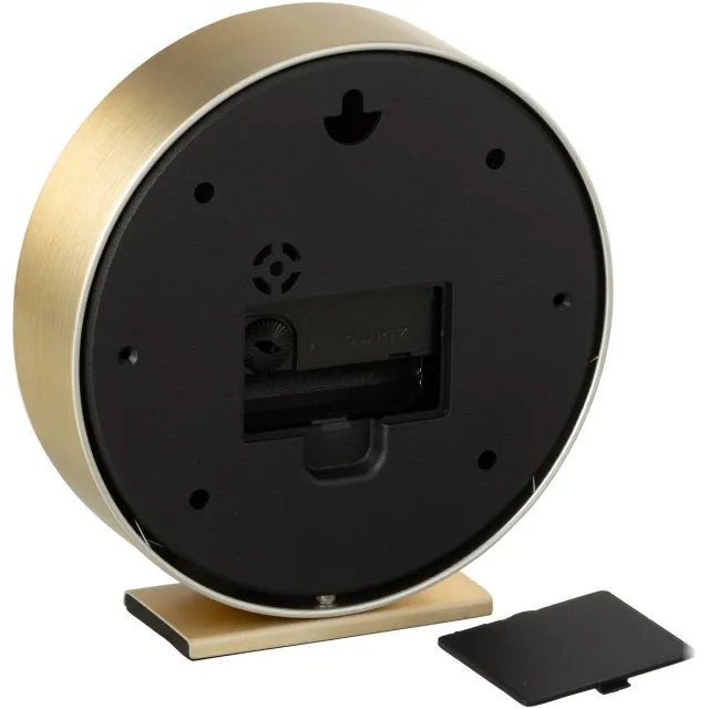 J-Line klok Wereldkaart - glas - goud/zwart - 2 stuks