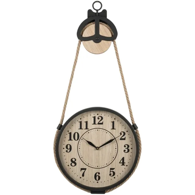 SCENA LIVING Wandklok op jute touw PALO, Diameter 27 cm Bruin