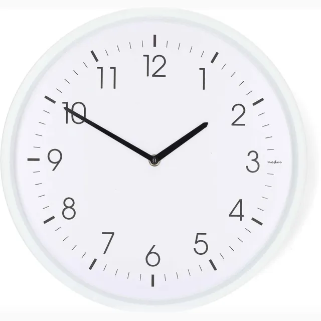 Nedis Wandklok - Modern - Diameter: 36 cm - Stil Uurwerk - Klok Wit - CLWA1426WT