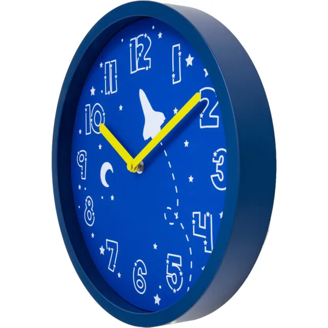 NeXtime Wall clock-30 cm-Plastic-Blue-'Stellar' Blauw