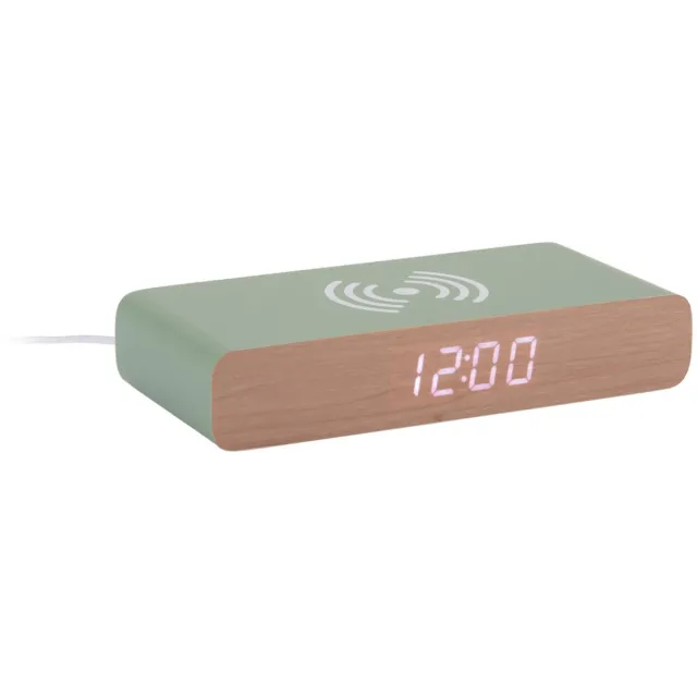 Karlsson Wekker Retro Flat Led - Jungle groen - 16.1x7.6x3cm - Scandinavisch - Wekker voor slaapkamer - Wekkers