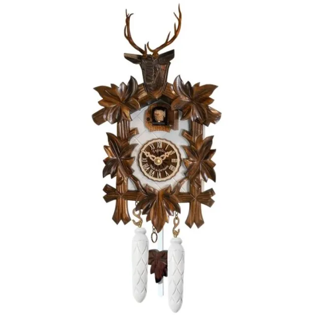 Engstler 522/5/28_Q - Koekoeksklok - Kwarts - Notenhout - 30 cm Bruin