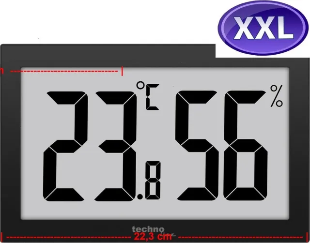 Technoline WS9465 JUMBO THERMOMETER en HYGROMETER zwart
