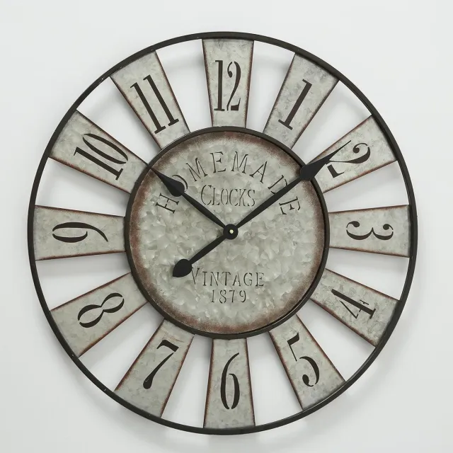 Boltze Wandklok Anatol Metaal - Ø 73 cm Grijs