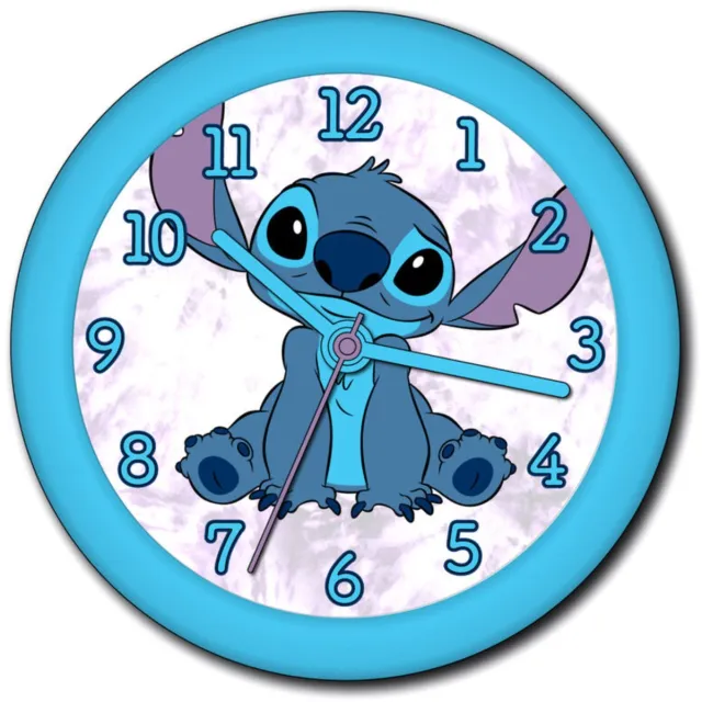 Minecraft Lilo & Stitch Wandklok - Diameter 24 cm - Voor de kinderkamer - Blauw