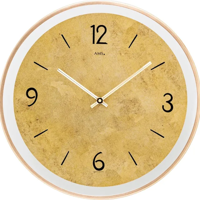 AMS 9627 Wandklok - Serie: AMS Design geel