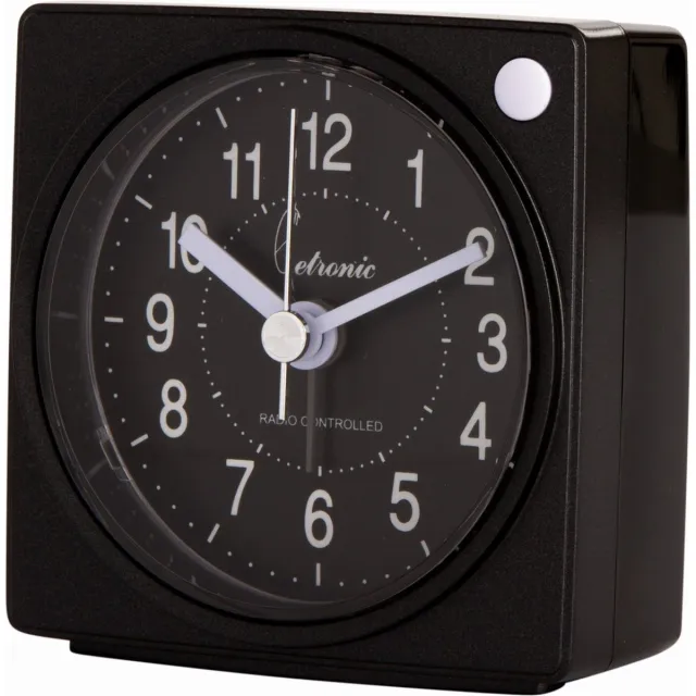 cetronic T063C2 BLACK - Wekker - Analoog - Radiogestuurde tijdsaanduiding - Vierkant - Kunststof - Zwart