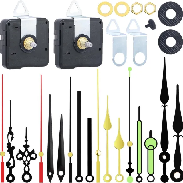 Namajunas Quartz uurwerk los voor wandklok - High Torque - met 6 sets wijzers - Wandklok Reparatie Kit - DIY klok vervangende onderdelen - Stille Klok Los Uurwerk - 20 mm voor wandklokreparatie zwart