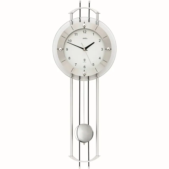 AMS Wandklokken radiogestuurd AMS - 5248 matzilver