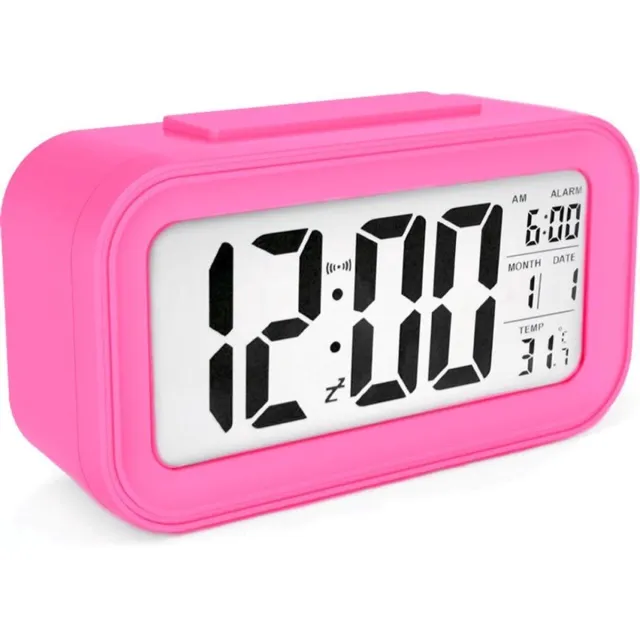 JustAnotherProduct AC18 Clocks digitale wekker - Alarmklok - Inclusief temperatuurmeter - Met snooze en verlichtingsfunctie - Roze