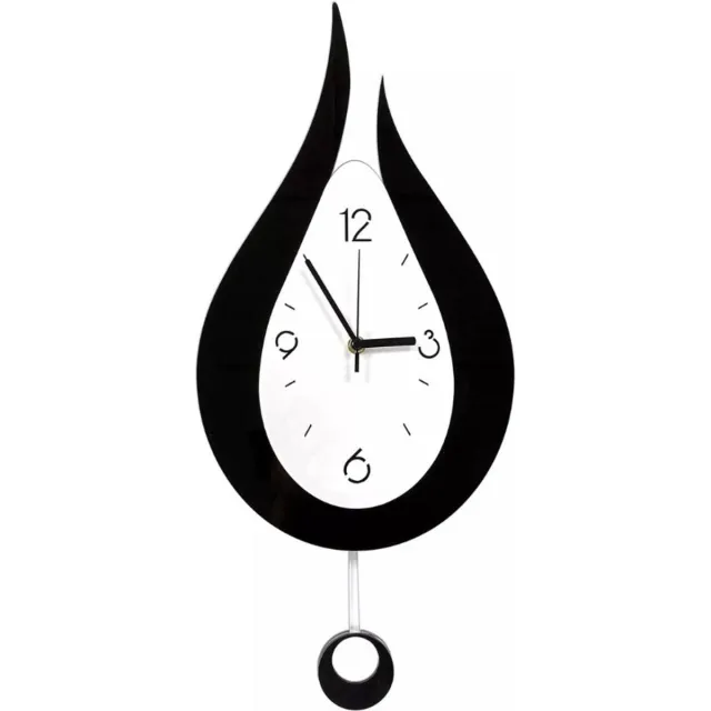 Thuys Stille Wandklok – Digitale Silent Pendule Wandklok – Voor Slaapkamer Woonkamer Keuken Kantoor Wanddecoratie 54cm Zwart