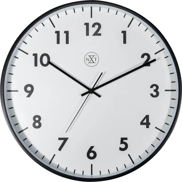 Nextime Wandklok - 40 cm - Kunststof - 'NEW' Wit