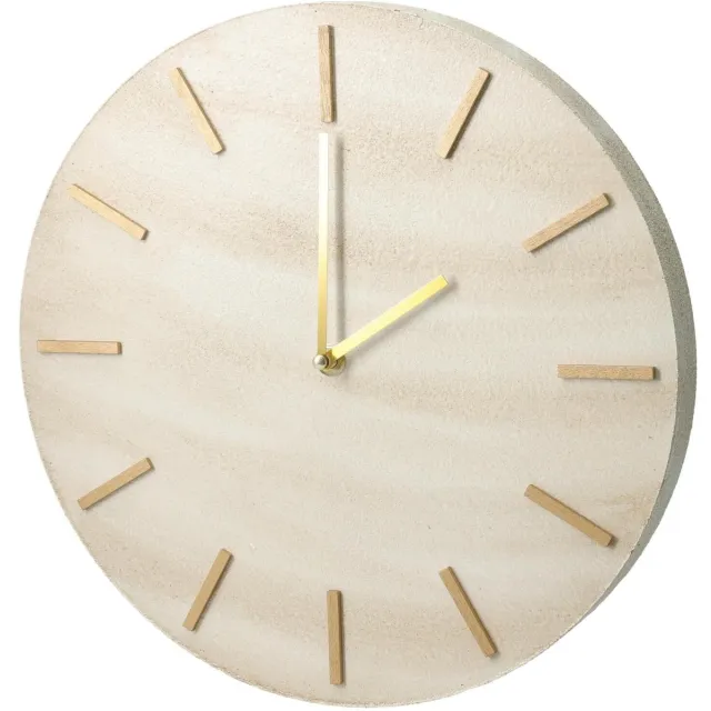Home & Styling Marble Wandklok - D30 cm - wit/goud - mdf - moderne marmer look - muurklok