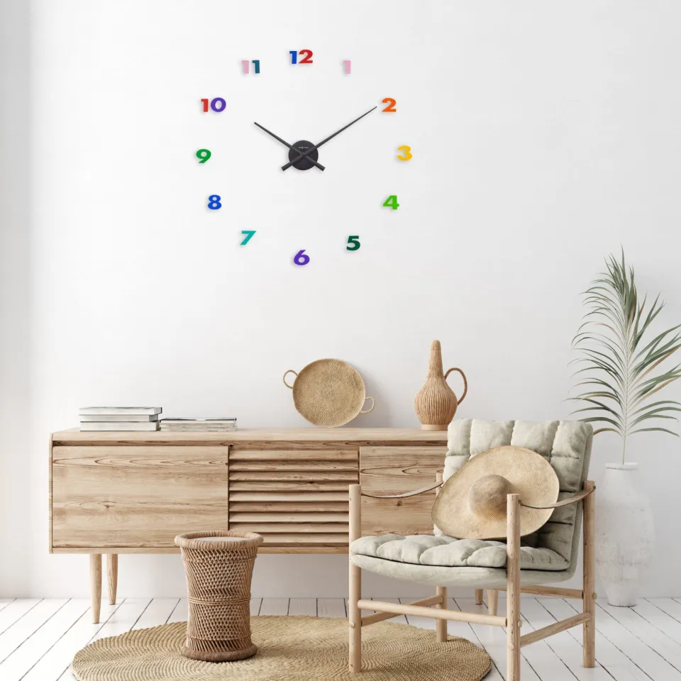 Nextime Wandklok - 48 x 3 cm - aluminium - small hands multi color, foto 3