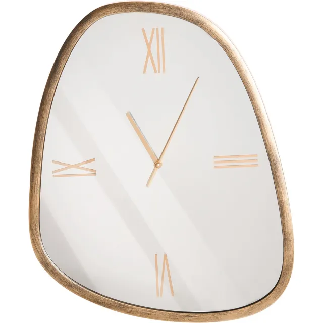 Beliani CASTALLA - Wandklok - Donkerbruin/Zilver - Glas