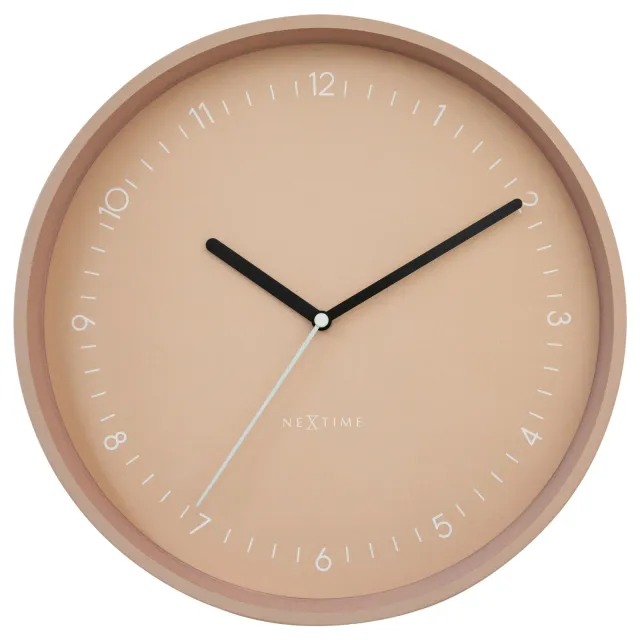 Nextime Wandklok 30cm - Stil - Aluminium - "Berlijn" roze